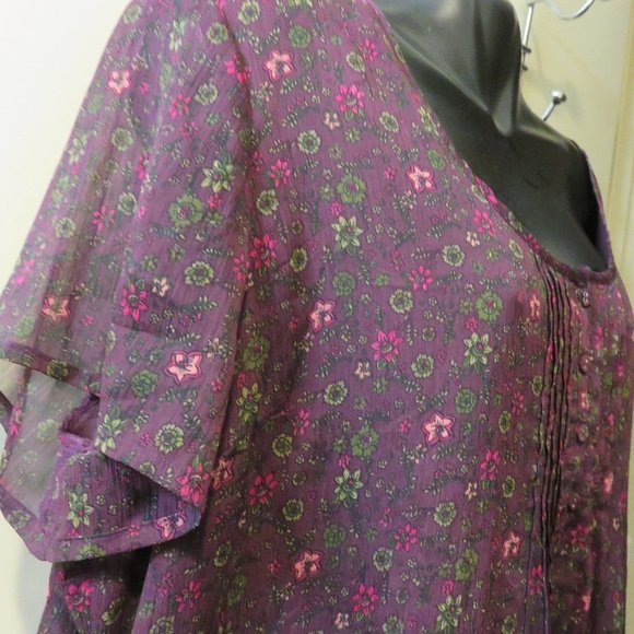 REDOUTE CREATION TUNIC BLOUSE ** SIZE 24 W  **poly - Picture 5 of 11